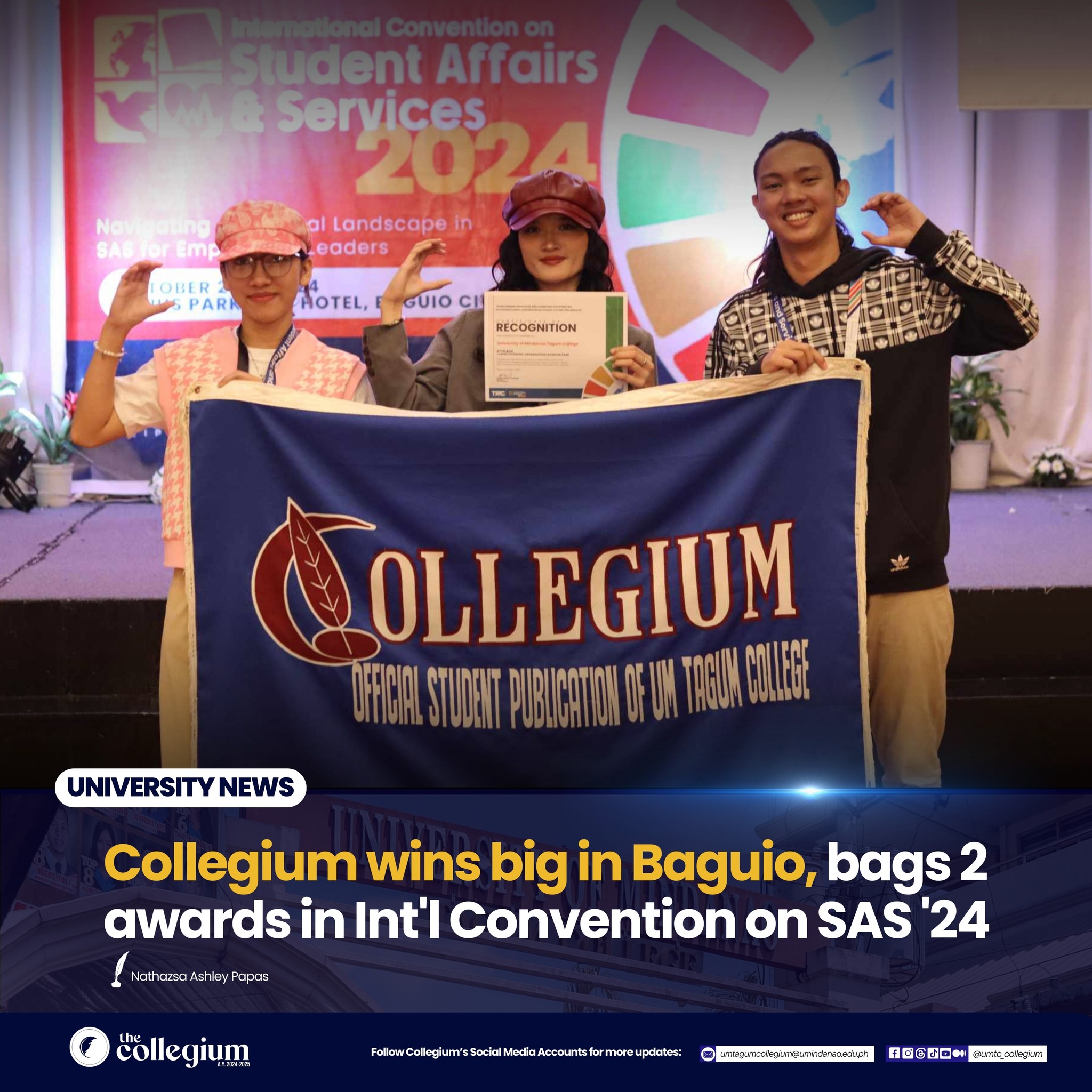 UMTC Collegium bags two awards in Int'l Convention on SAS '24